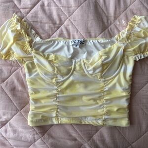 Yellow Ruched Women's Top